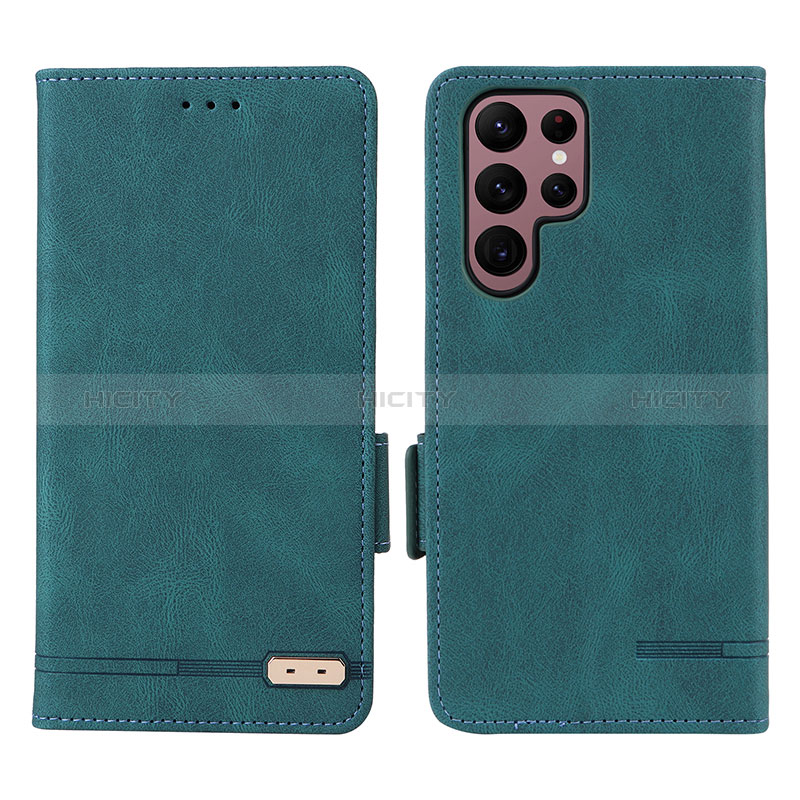 Funda de Cuero Cartera con Soporte Carcasa L08Z para Samsung Galaxy S23 Ultra 5G Verde