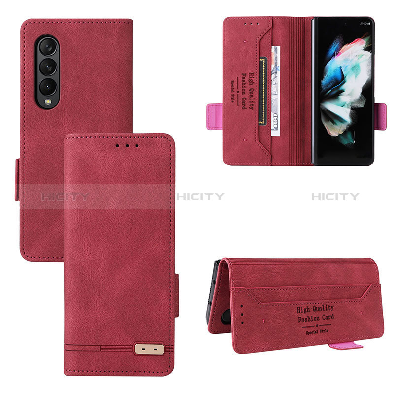 Funda de Cuero Cartera con Soporte Carcasa L08Z para Samsung Galaxy Z Fold3 5G