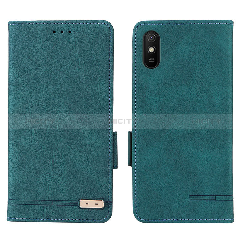 Funda de Cuero Cartera con Soporte Carcasa L08Z para Xiaomi Redmi 9A Verde