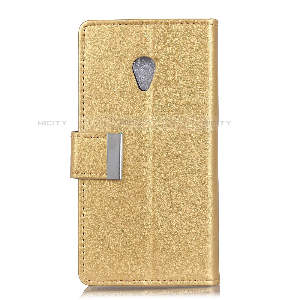 Funda de Cuero Cartera con Soporte Carcasa L09 para Alcatel 1X (2019) Oro