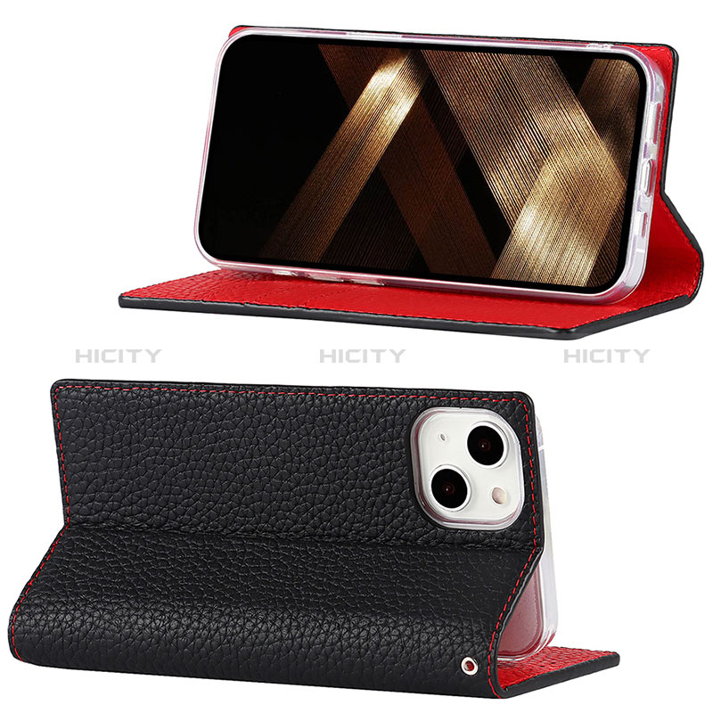 Funda de Cuero Cartera con Soporte Carcasa L09 para Apple iPhone 15