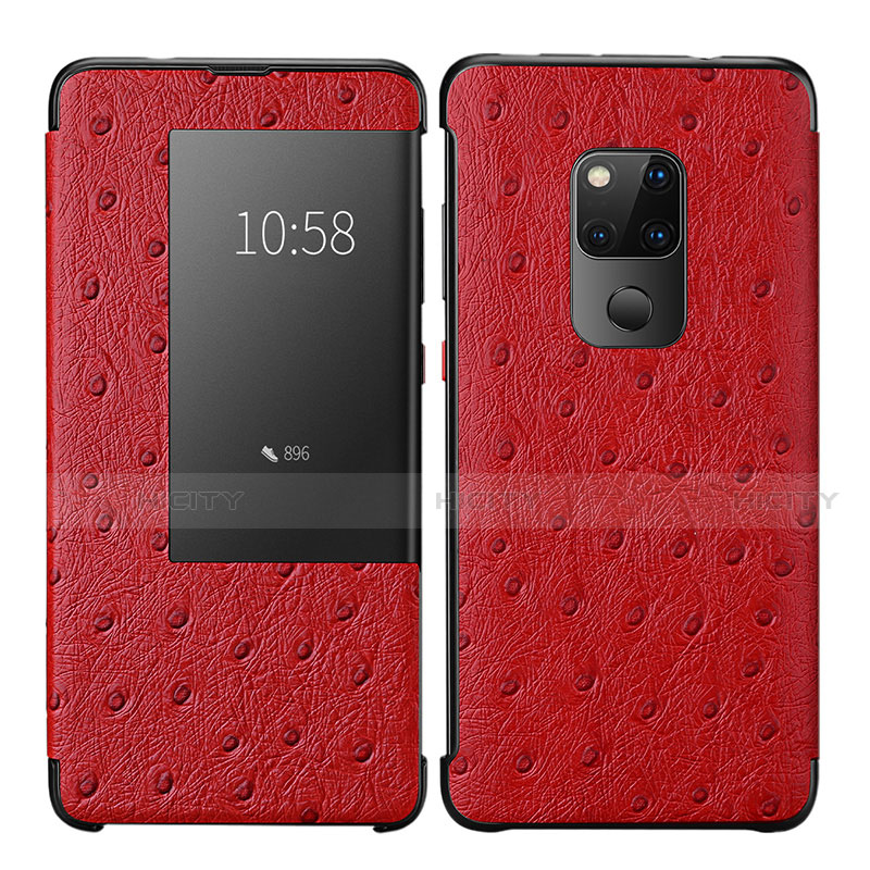 Funda de Cuero Cartera con Soporte Carcasa L09 para Huawei Mate 20 Rojo