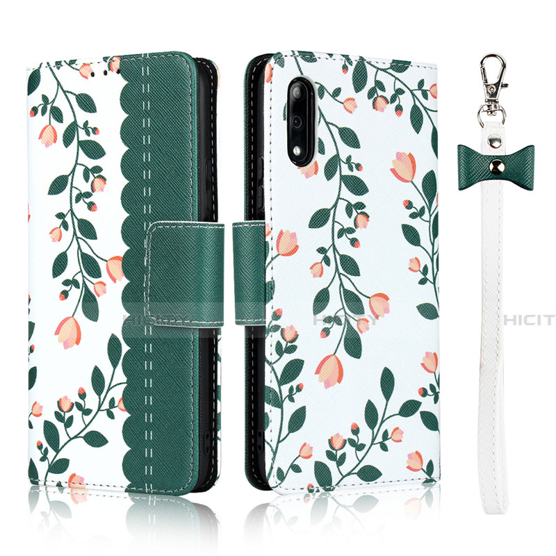 Funda de Cuero Cartera con Soporte Carcasa L09 para Huawei Y9 Prime (2019) Verde