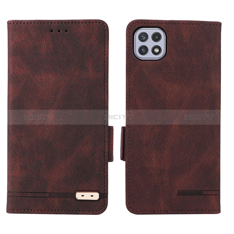 Funda de Cuero Cartera con Soporte Carcasa L09Z para Samsung Galaxy A22s 5G Marron