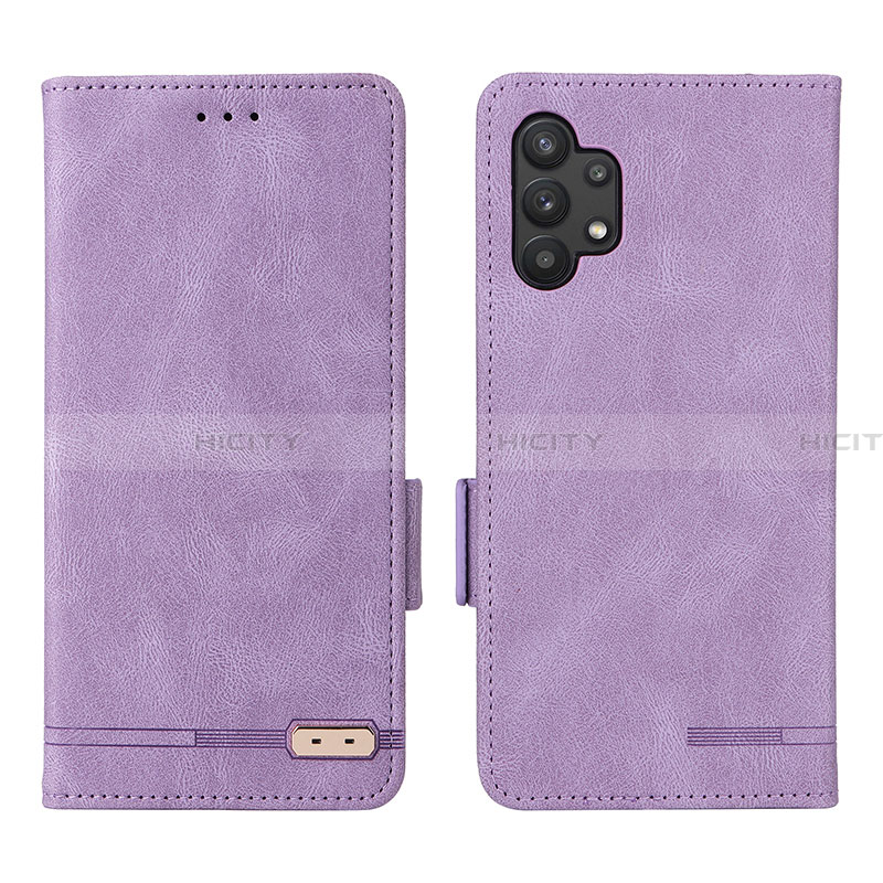 Funda de Cuero Cartera con Soporte Carcasa L09Z para Samsung Galaxy A32 4G Morado