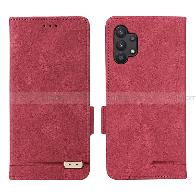 Funda de Cuero Cartera con Soporte Carcasa L09Z para Samsung Galaxy A32 4G Rojo