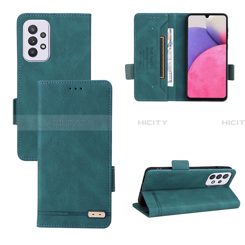 Funda de Cuero Cartera con Soporte Carcasa L09Z para Samsung Galaxy A33 5G Verde