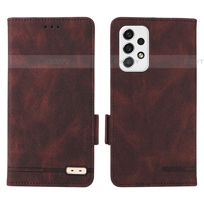 Funda de Cuero Cartera con Soporte Carcasa L09Z para Samsung Galaxy A53 5G Marron