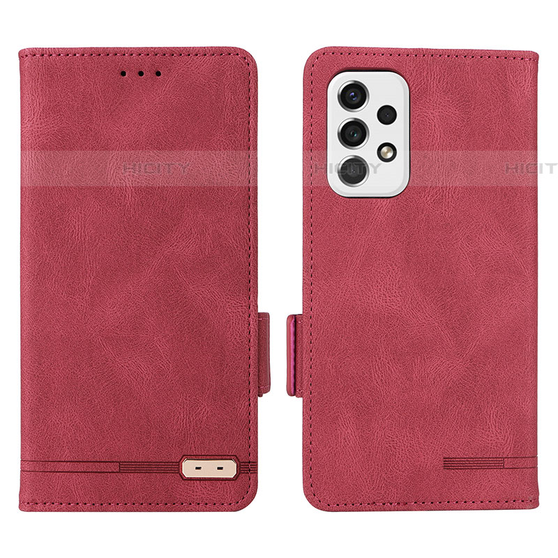 Funda de Cuero Cartera con Soporte Carcasa L09Z para Samsung Galaxy A53 5G Rojo