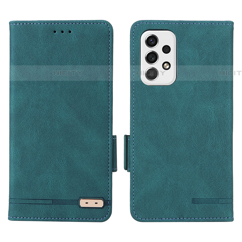 Funda de Cuero Cartera con Soporte Carcasa L09Z para Samsung Galaxy A53 5G Verde