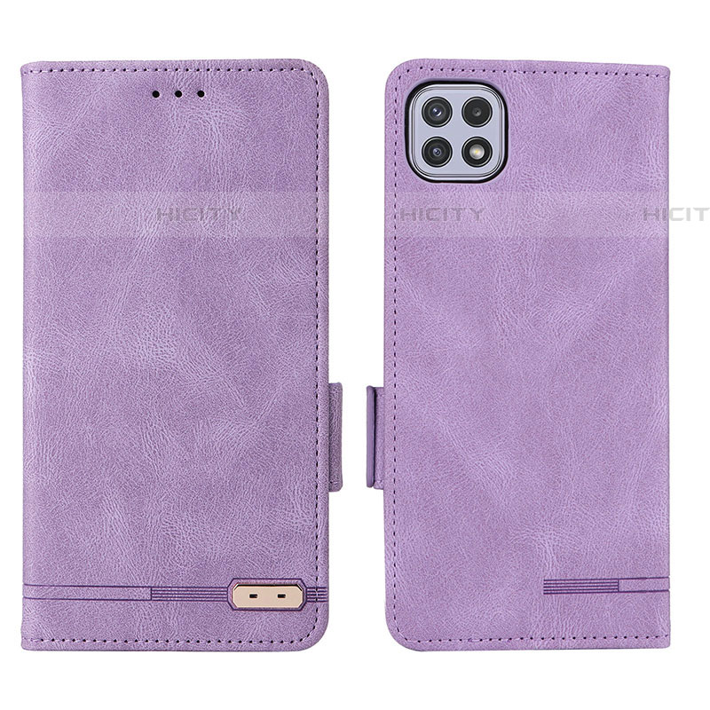 Funda de Cuero Cartera con Soporte Carcasa L09Z para Samsung Galaxy F42 5G Morado