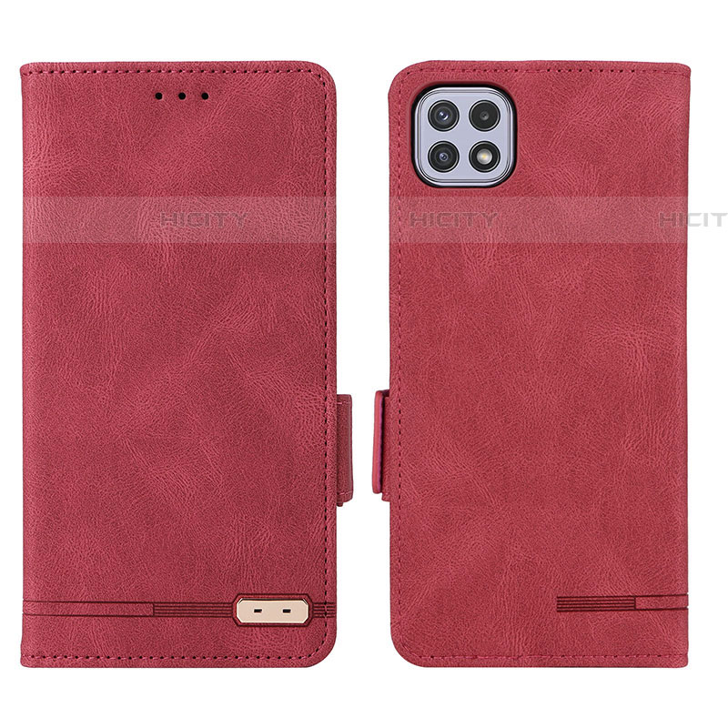 Funda de Cuero Cartera con Soporte Carcasa L09Z para Samsung Galaxy F42 5G Rojo