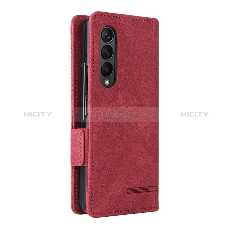 Funda de Cuero Cartera con Soporte Carcasa L09Z para Samsung Galaxy Z Fold3 5G Rojo