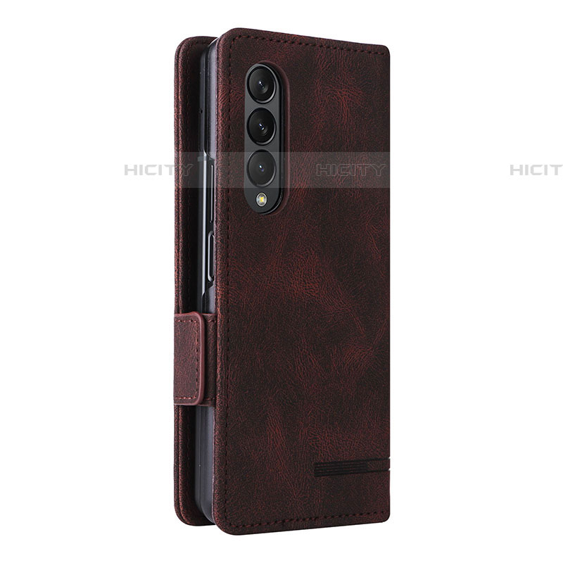 Funda de Cuero Cartera con Soporte Carcasa L09Z para Samsung Galaxy Z Fold4 5G Marron