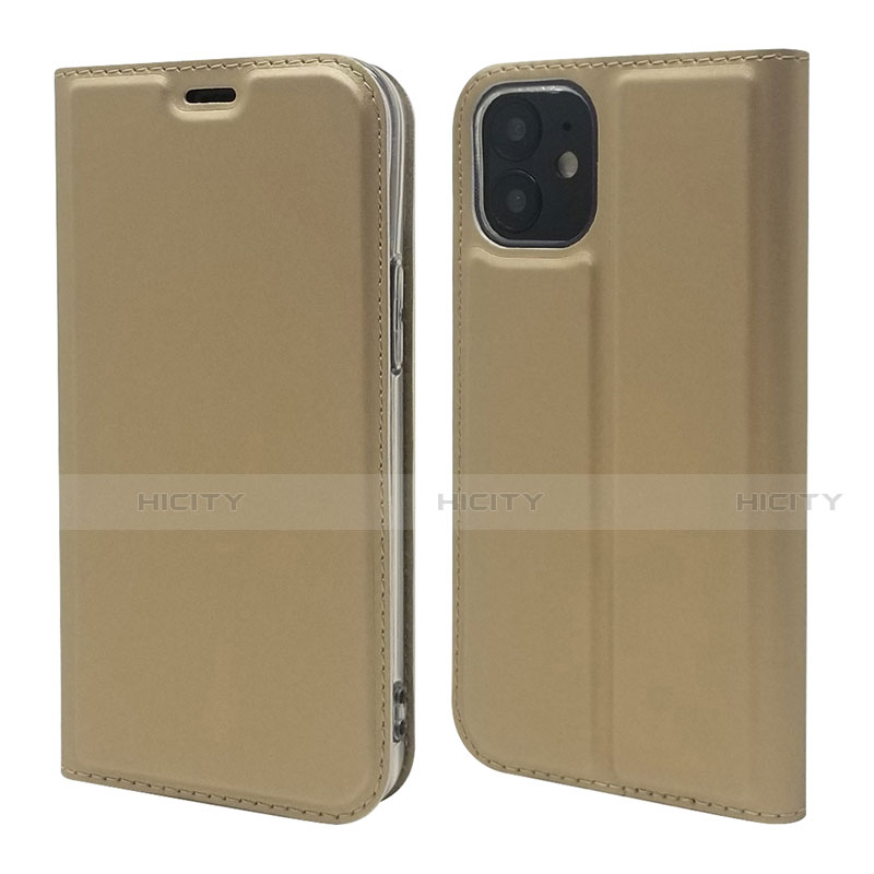 Funda de Cuero Cartera con Soporte Carcasa L10 para Apple iPhone 12 Mini Oro