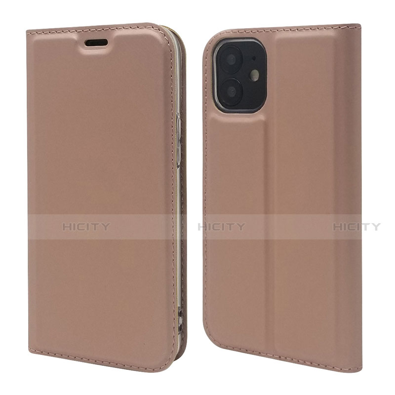 Funda de Cuero Cartera con Soporte Carcasa L10 para Apple iPhone 12 Mini Oro Rosa