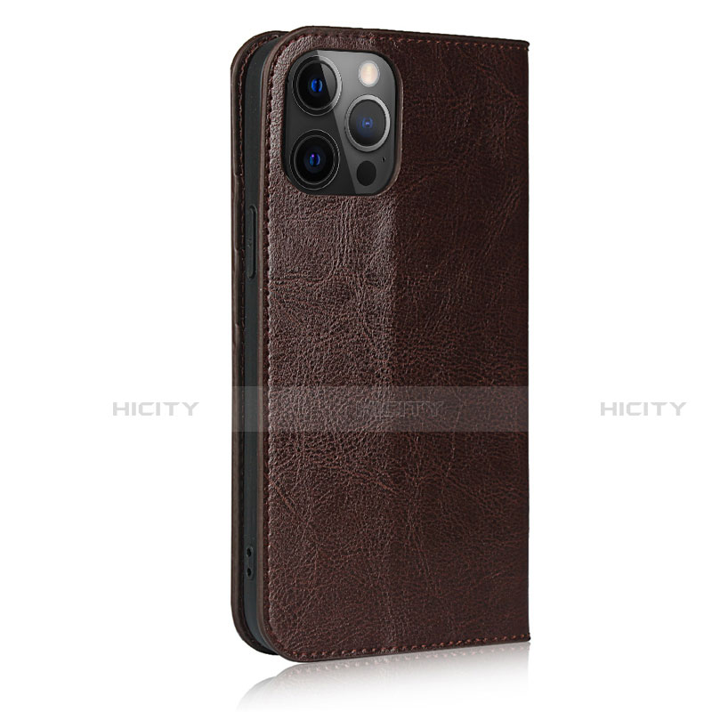 Funda de Cuero Cartera con Soporte Carcasa L10 para Apple iPhone 12 Pro Marron