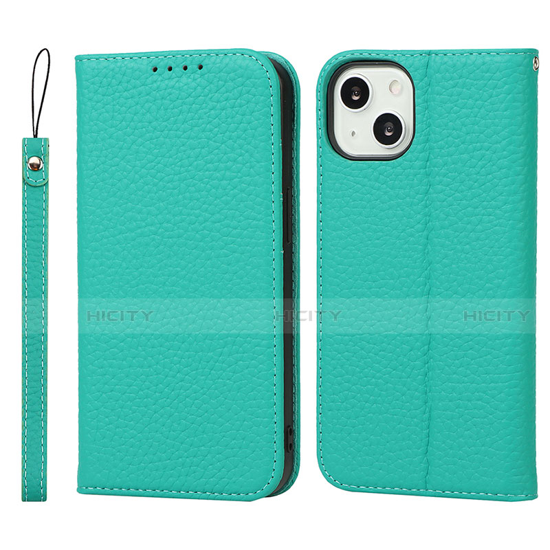 Funda de Cuero Cartera con Soporte Carcasa L10 para Apple iPhone 13 Verde