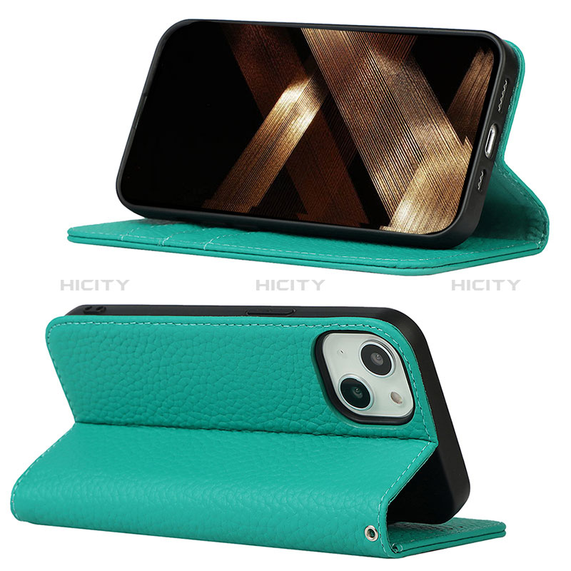 Funda de Cuero Cartera con Soporte Carcasa L10 para Apple iPhone 15