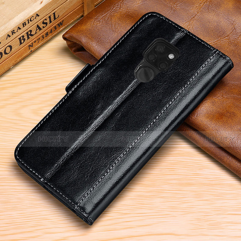 Funda de Cuero Cartera con Soporte Carcasa L10 para Huawei Mate 20 Negro