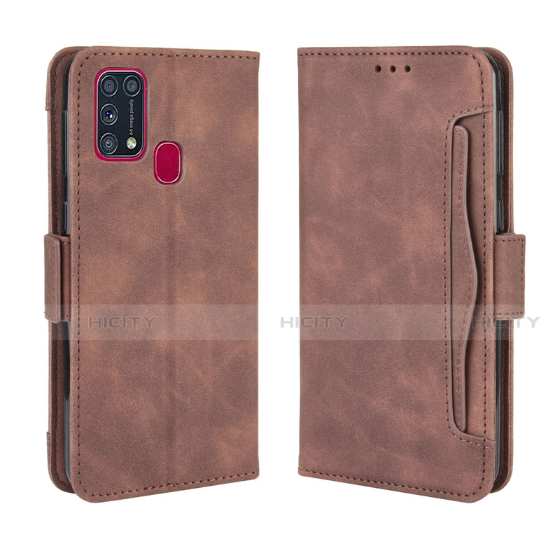 Funda de Cuero Cartera con Soporte Carcasa L10 para Samsung Galaxy M31 Marron