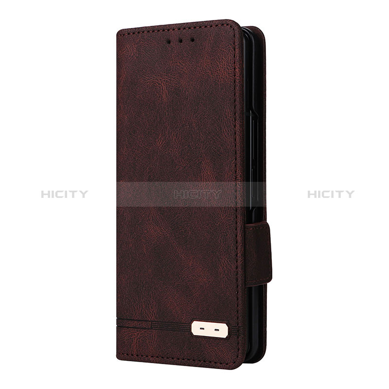 Funda de Cuero Cartera con Soporte Carcasa L10Z para Samsung Galaxy Z Fold3 5G Marron