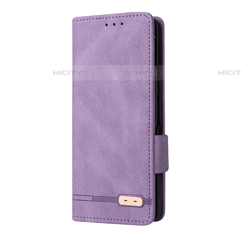 Funda de Cuero Cartera con Soporte Carcasa L10Z para Samsung Galaxy Z Fold4 5G Morado