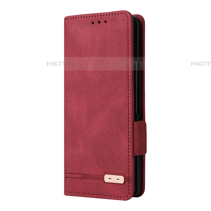 Funda de Cuero Cartera con Soporte Carcasa L10Z para Samsung Galaxy Z Fold4 5G Rojo