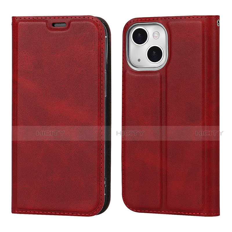 Funda de Cuero Cartera con Soporte Carcasa L11 para Apple iPhone 13 Rojo