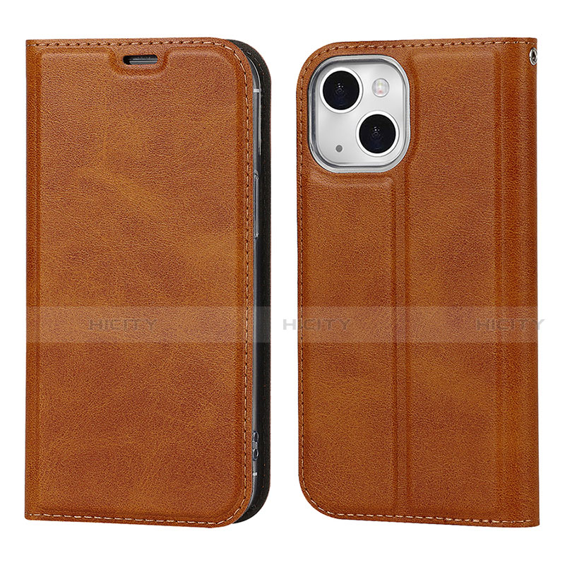 Funda de Cuero Cartera con Soporte Carcasa L11 para Apple iPhone 14 Plus Marron