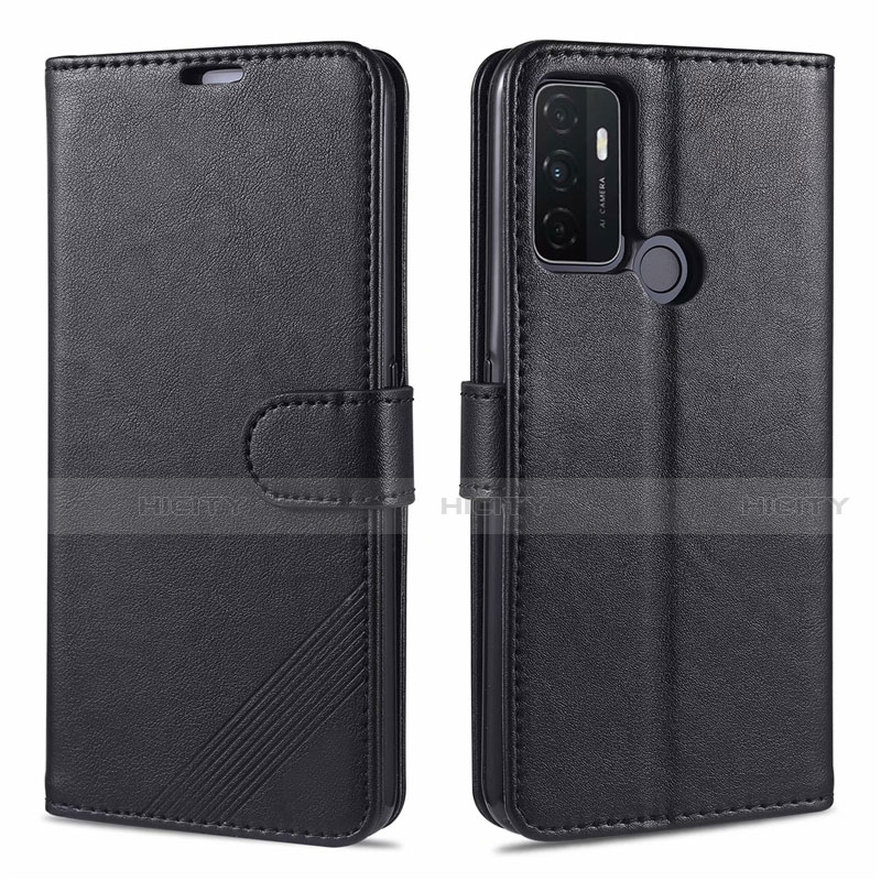 Funda de Cuero Cartera con Soporte Carcasa L11 para Oppo A53 Negro