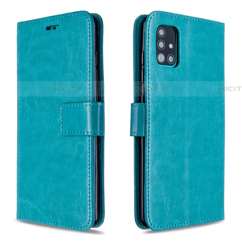 Funda de Cuero Cartera con Soporte Carcasa L11 para Samsung Galaxy A51 5G Cian