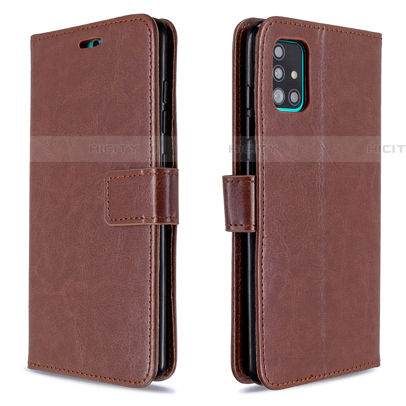 Funda de Cuero Cartera con Soporte Carcasa L11 para Samsung Galaxy A51 5G Marron