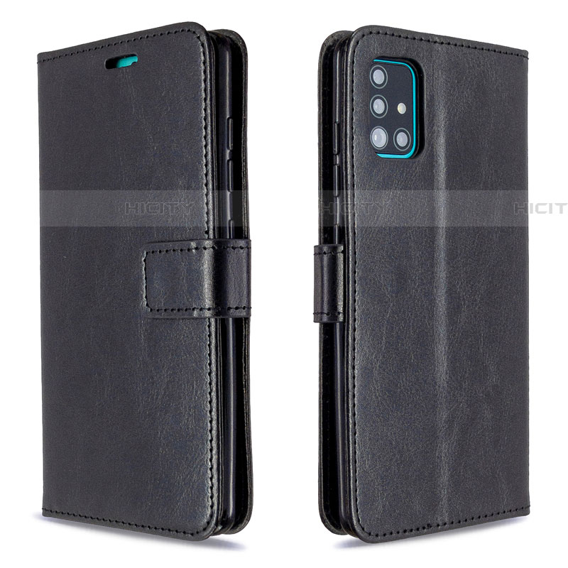 Funda de Cuero Cartera con Soporte Carcasa L11 para Samsung Galaxy A51 5G Negro