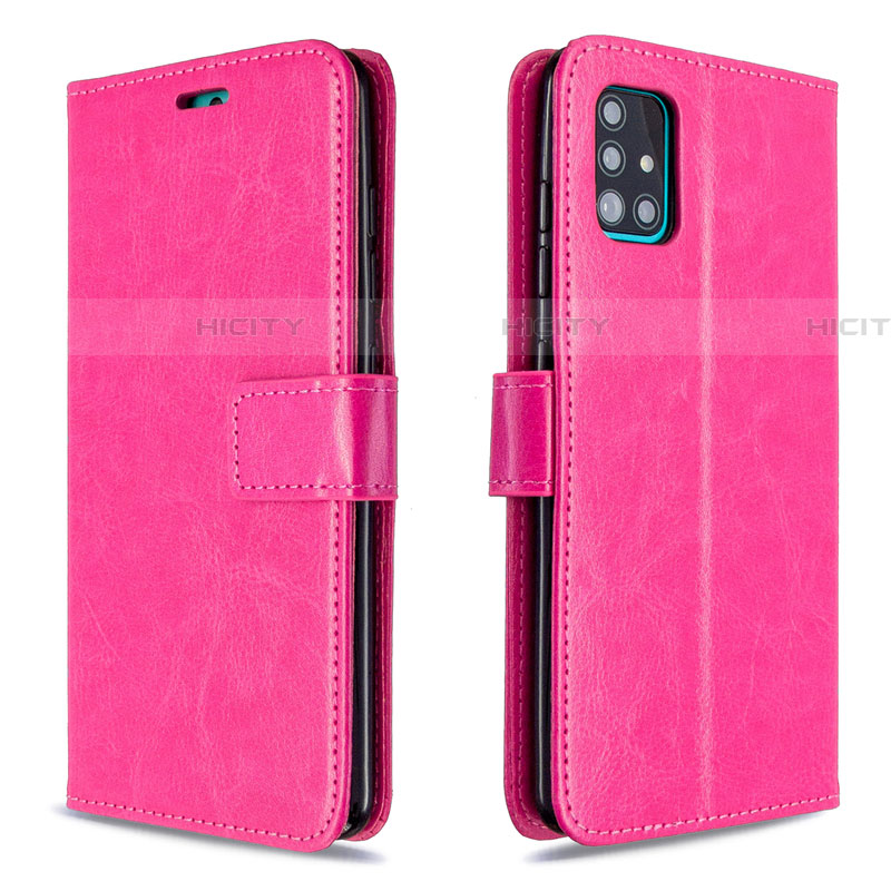 Funda de Cuero Cartera con Soporte Carcasa L11 para Samsung Galaxy A51 5G Rosa Roja