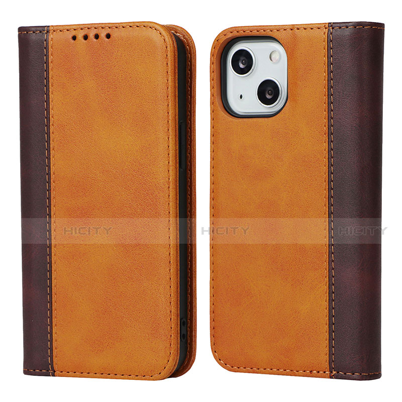 Funda de Cuero Cartera con Soporte Carcasa L12 para Apple iPhone 13 Mini Marron