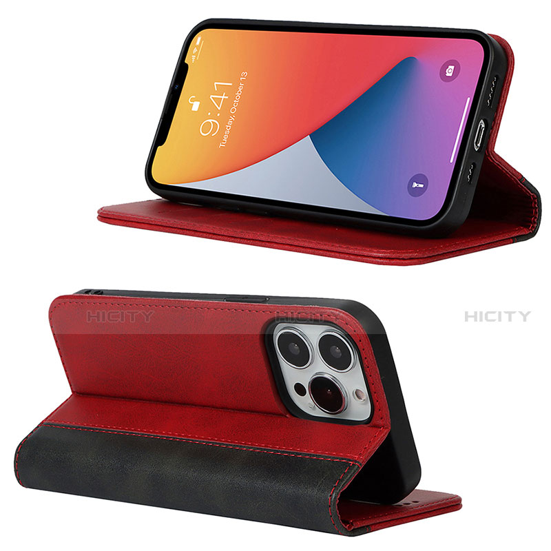 Funda de Cuero Cartera con Soporte Carcasa L12 para Apple iPhone 13 Pro