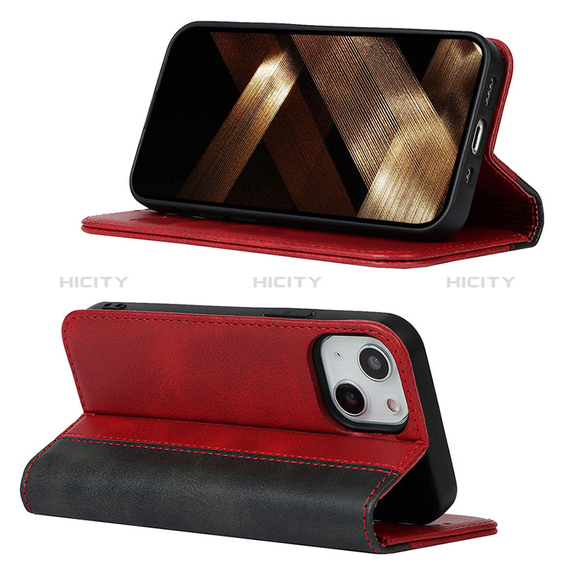 Funda de Cuero Cartera con Soporte Carcasa L12 para Apple iPhone 15