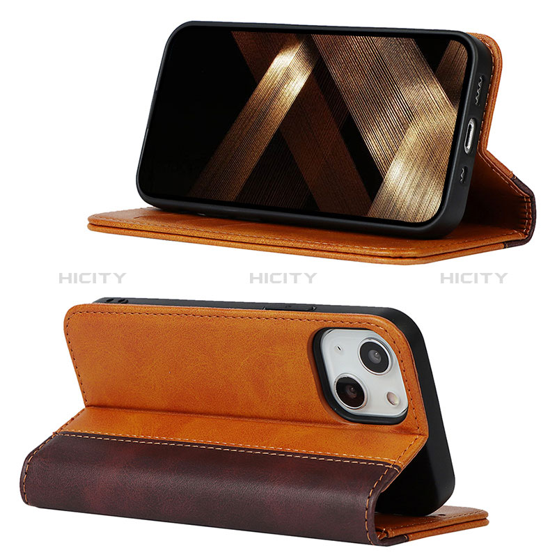 Funda de Cuero Cartera con Soporte Carcasa L12 para Apple iPhone 15