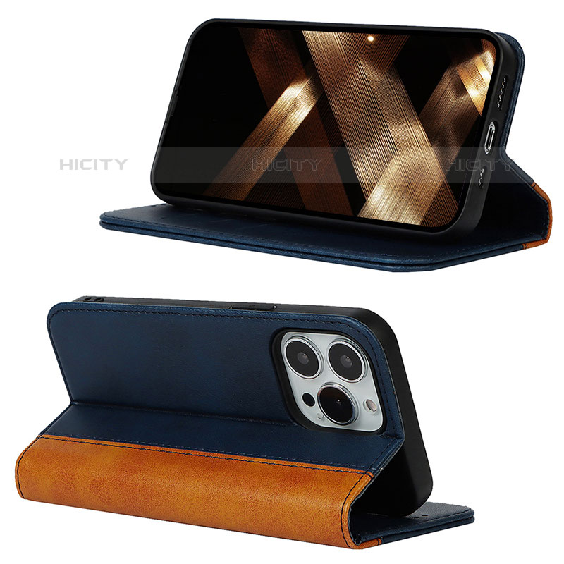 Funda de Cuero Cartera con Soporte Carcasa L12 para Apple iPhone 15 Pro