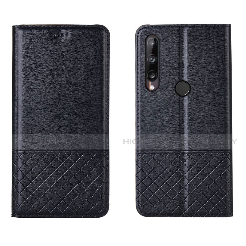 Funda de Cuero Cartera con Soporte Carcasa L12 para Huawei Honor 9C Negro