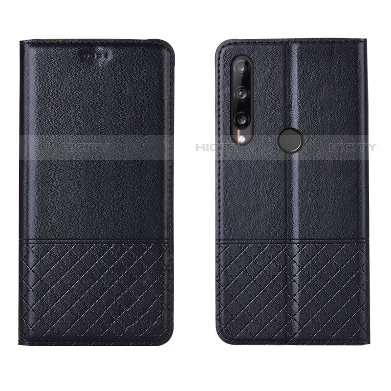 Funda de Cuero Cartera con Soporte Carcasa L12 para Huawei Y7p Negro