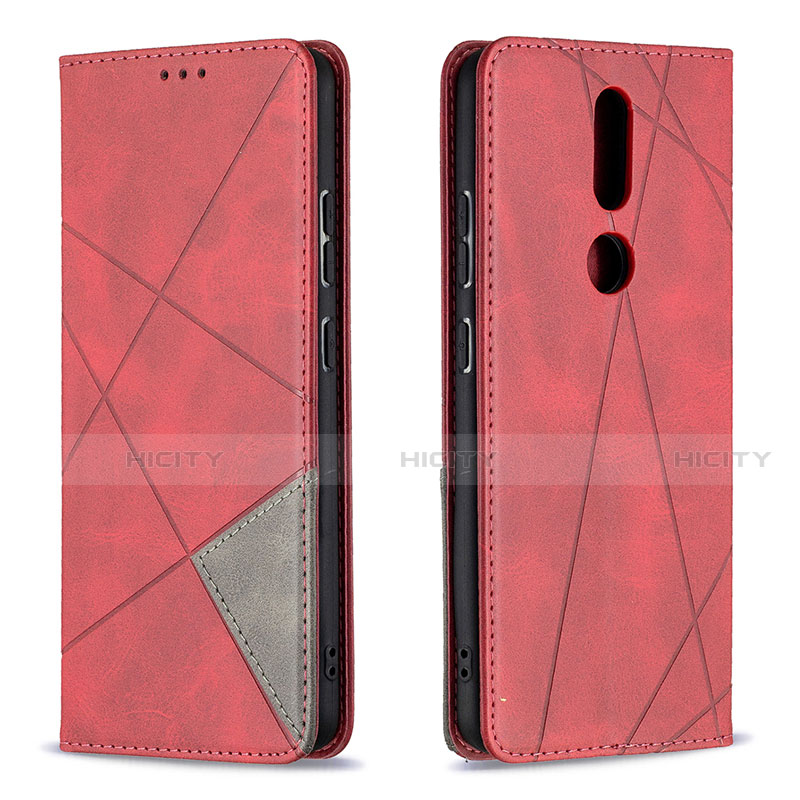 Funda de Cuero Cartera con Soporte Carcasa L12 para Nokia 2.4 Rojo