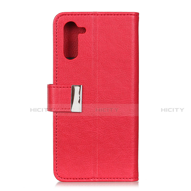 Funda de Cuero Cartera con Soporte Carcasa L12 para Realme 6 Pro Rojo