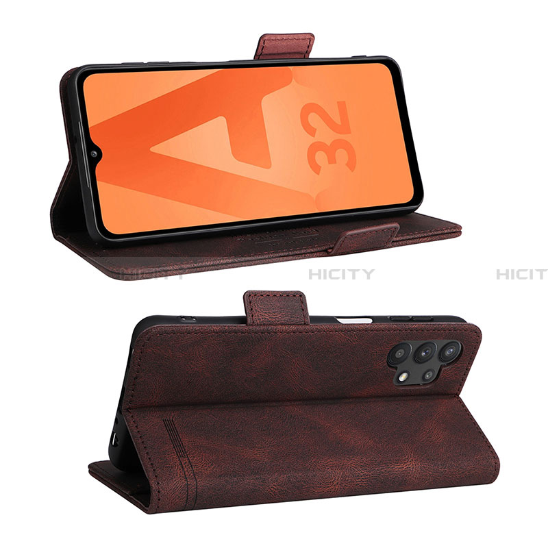 Funda de Cuero Cartera con Soporte Carcasa L12Z para Samsung Galaxy A32 5G Marron