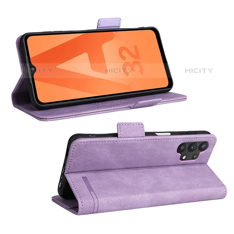 Funda de Cuero Cartera con Soporte Carcasa L12Z para Samsung Galaxy M32 5G Morado