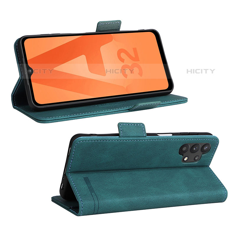 Funda de Cuero Cartera con Soporte Carcasa L12Z para Samsung Galaxy M32 5G Verde