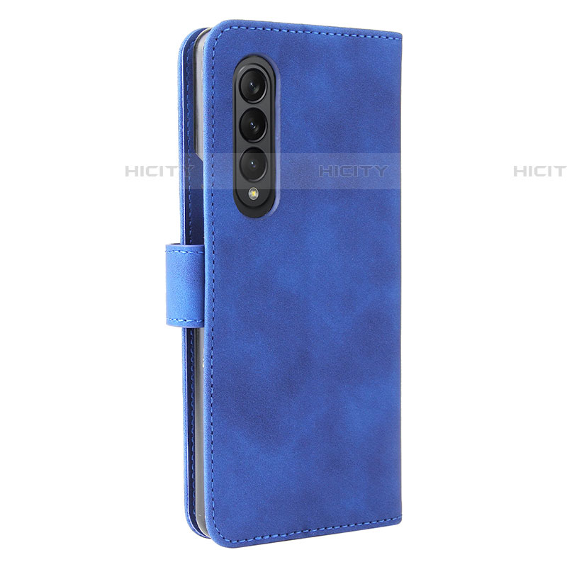 Funda de Cuero Cartera con Soporte Carcasa L12Z para Samsung Galaxy Z Fold4 5G Azul