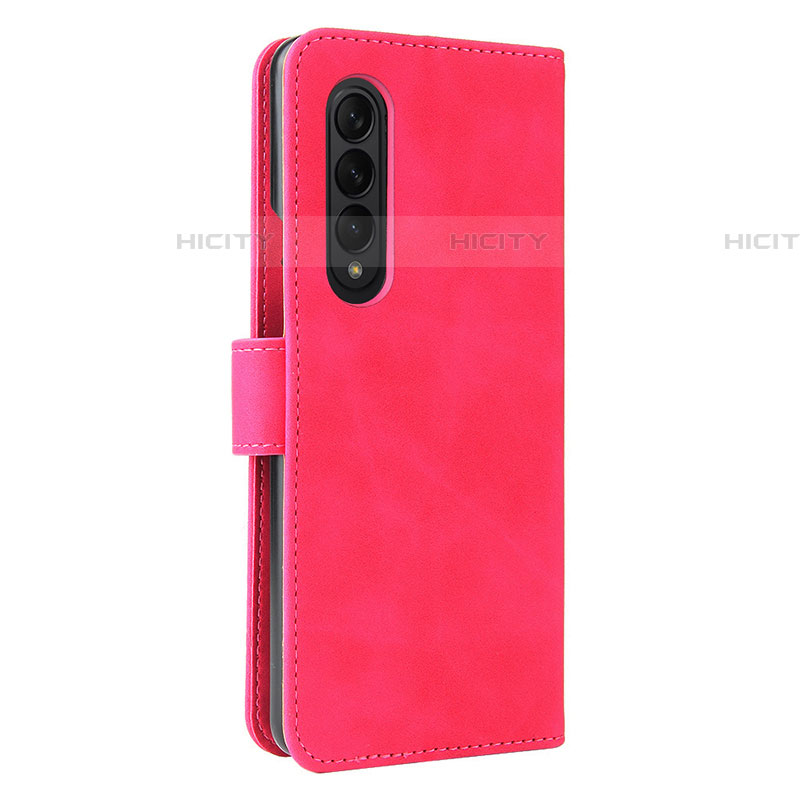 Funda de Cuero Cartera con Soporte Carcasa L12Z para Samsung Galaxy Z Fold4 5G Rosa Roja