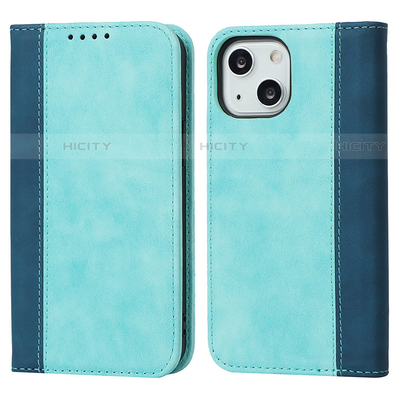 Funda de Cuero Cartera con Soporte Carcasa L13 para Apple iPhone 13 Azul Cielo